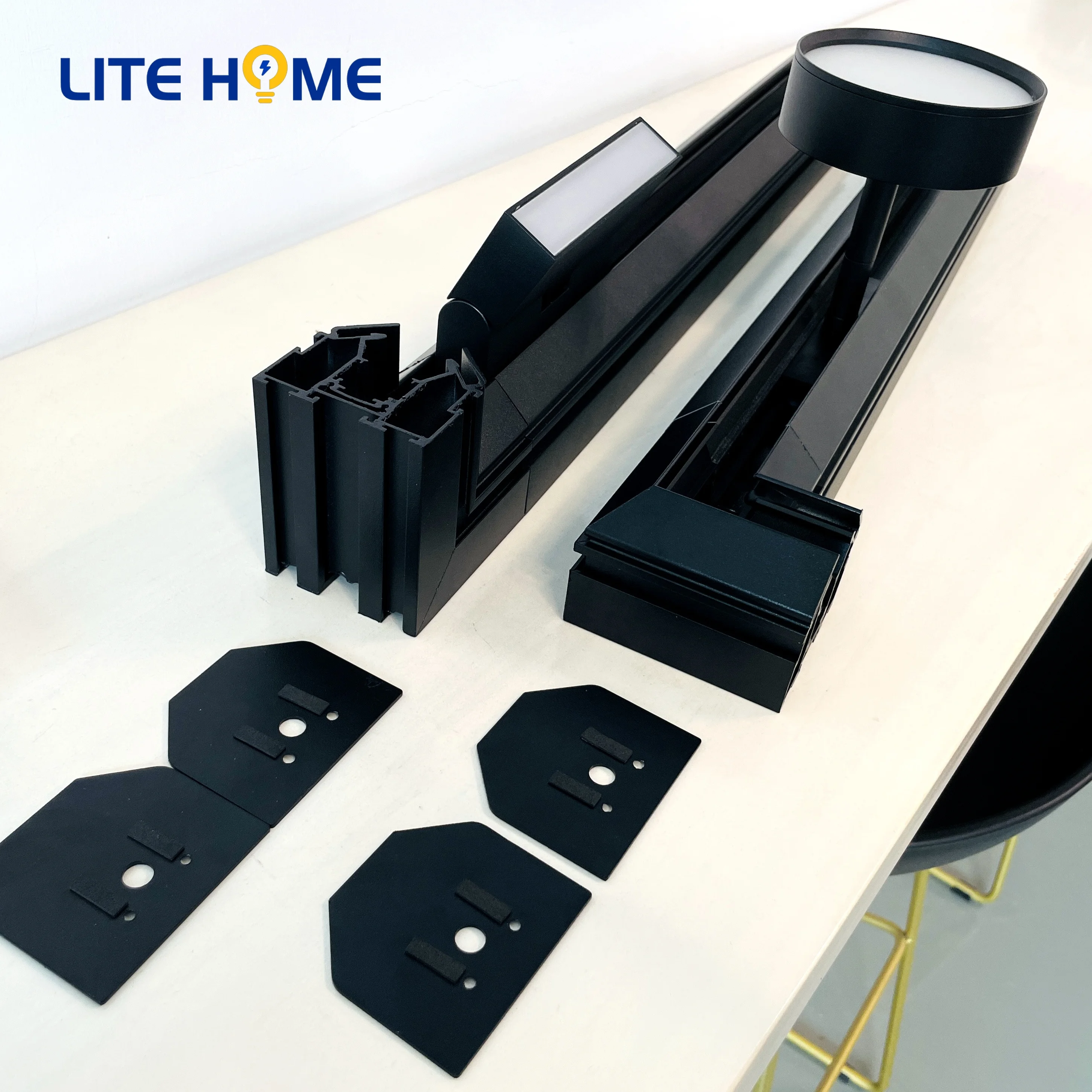 48V High Quality Magnetic Track Accessories Magnetic Light Track Aluminum Led Profile For Soft PVC Fabric Stretch Ceiling