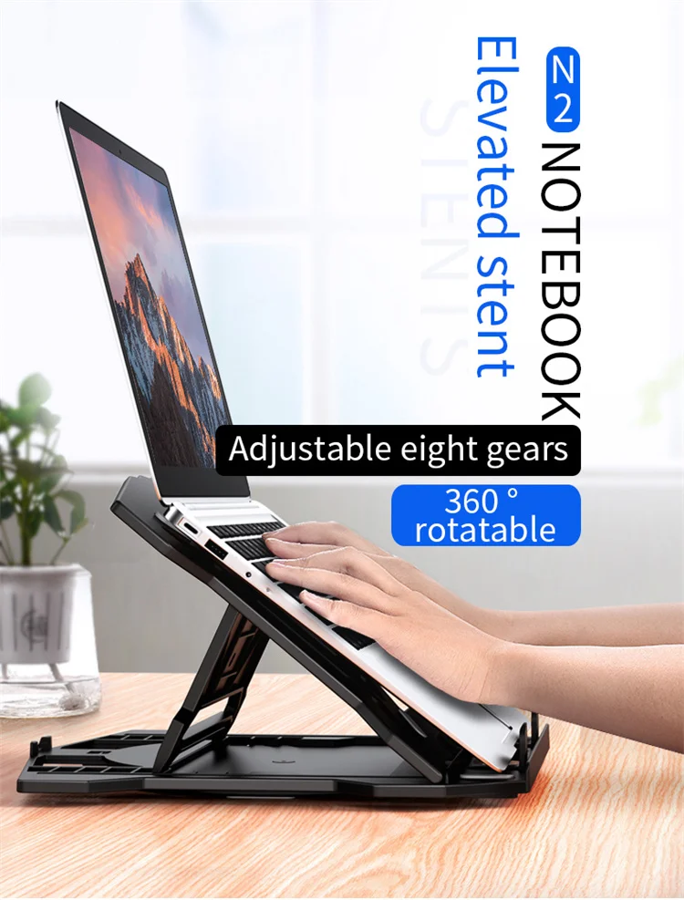 360 Rotatable monitor notebook base holder portable mount Office school home gaming laptop cooler