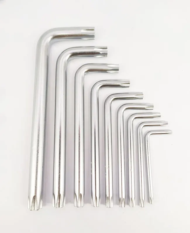 9 pcs (T10-T50) double end torx key L-shaped long arm Allen hex wrench