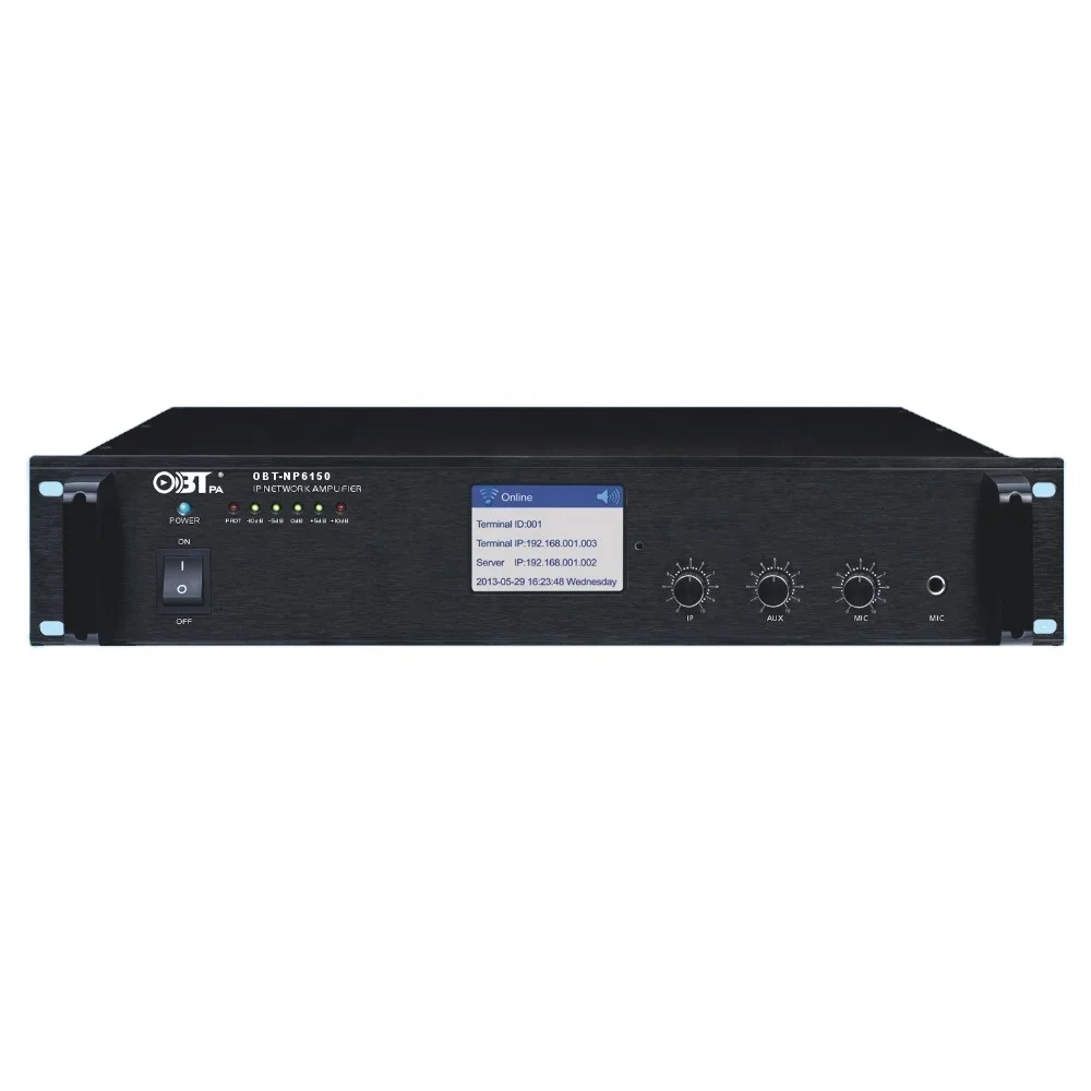 Obt-6150 Digital Audio Public Address Mixer Sip Network Voltage Amplifier