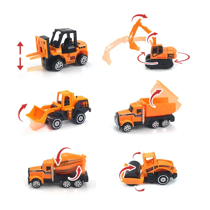 Hotsale Diecast Building Truck Set Metal Construction Vehicle 1:64 Scale Alloy Truck For Souvenir Gift For Boy Toys 6pcs/3pcs