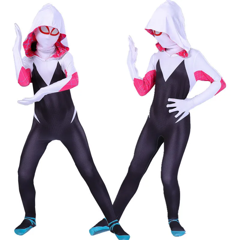 Plus Size Adult Parallel Universe Clothes Cos Tights Girl Gwen Halloween Cosplay Costumes (62358144226)
