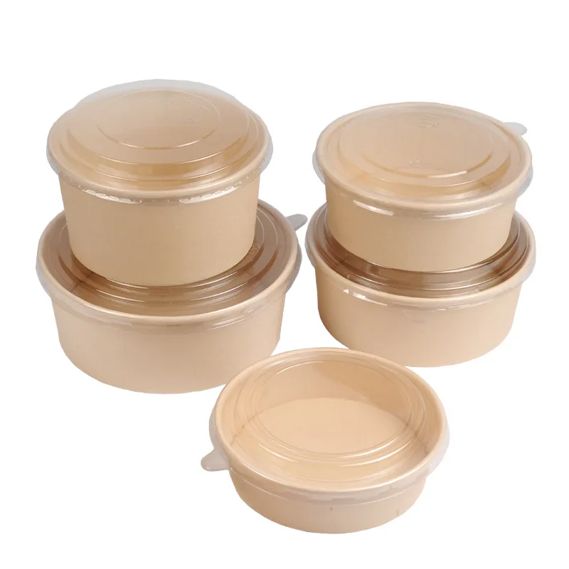 The Fine Quality Brown Round Kraft Paper Eco Food Lunch Food Paper Box