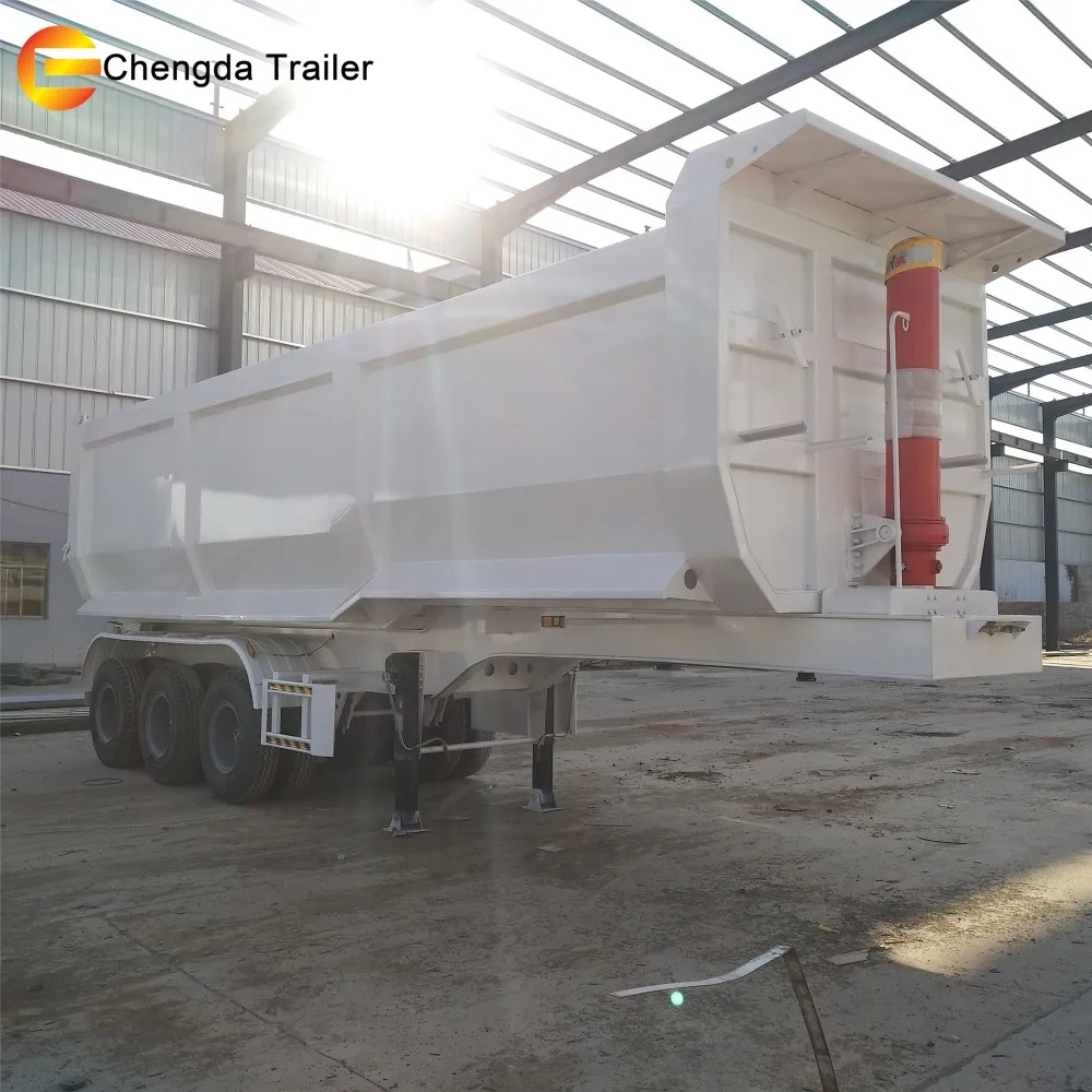 
3/4 axles heavy duty 40 ton 45 cubic U type dump semi trailer dumper for sale 