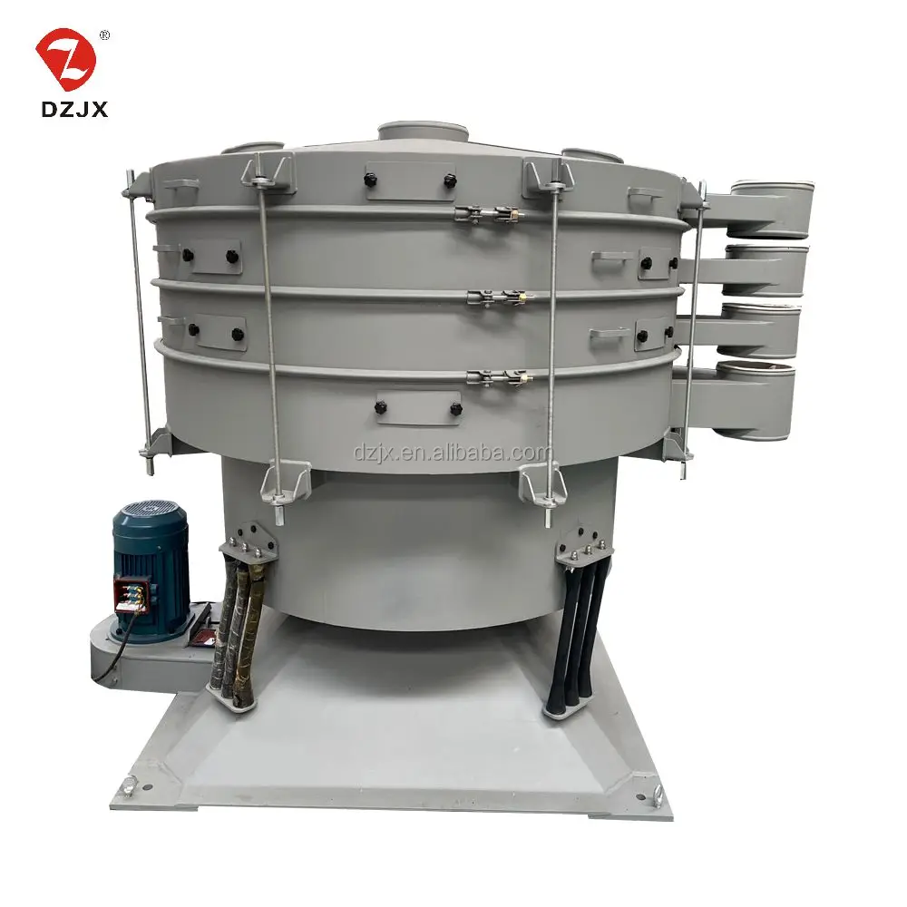 DZYS Starch Pepper Tire Limestone Seafood Hemp Talcum Milk Powder Industrial Rotary Screen Shaker Rotating Sieve Machine