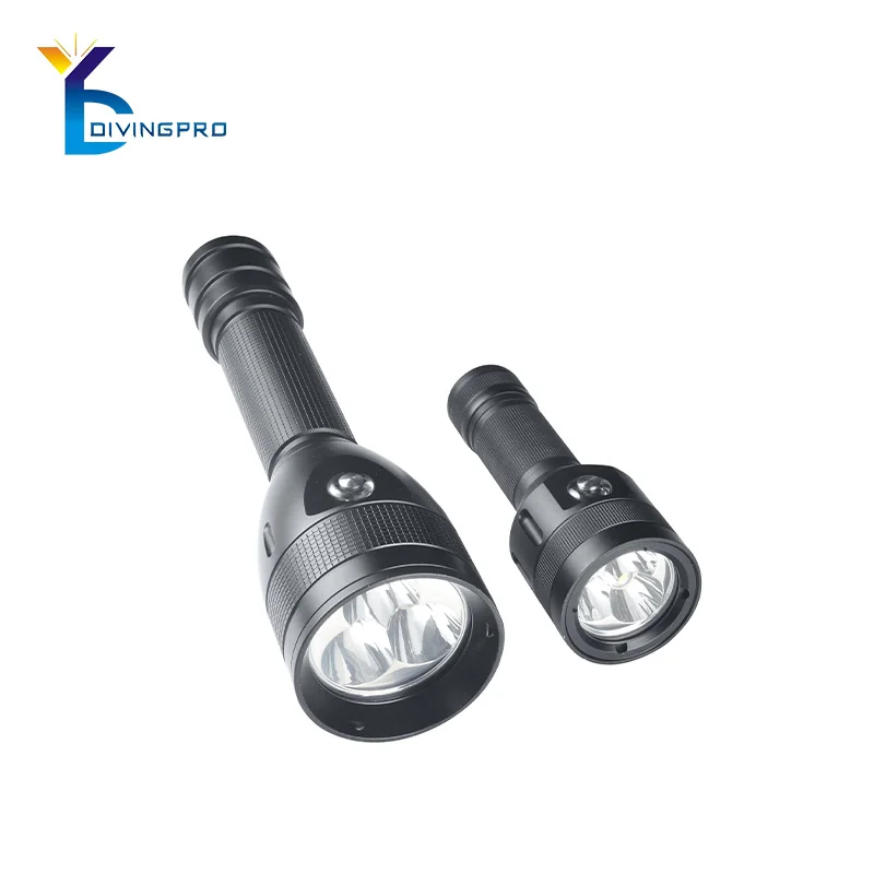 4500 Lumen LED diving powerful flashlight 26650 rechargeable diving light led button switch