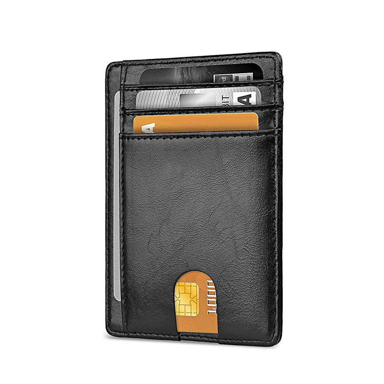 Buffway Slim Minimalist Front Pocket RFID Blocking  Wallet Leather for men women