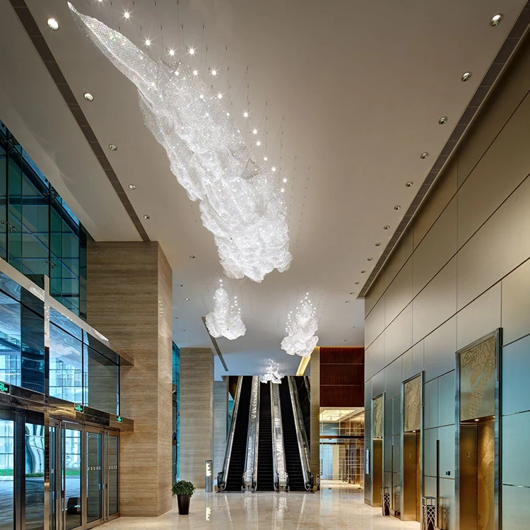 Modern Simple Style Custom Project Show Room Banquet Hall Villa Luxury Led Chandelier Lamp