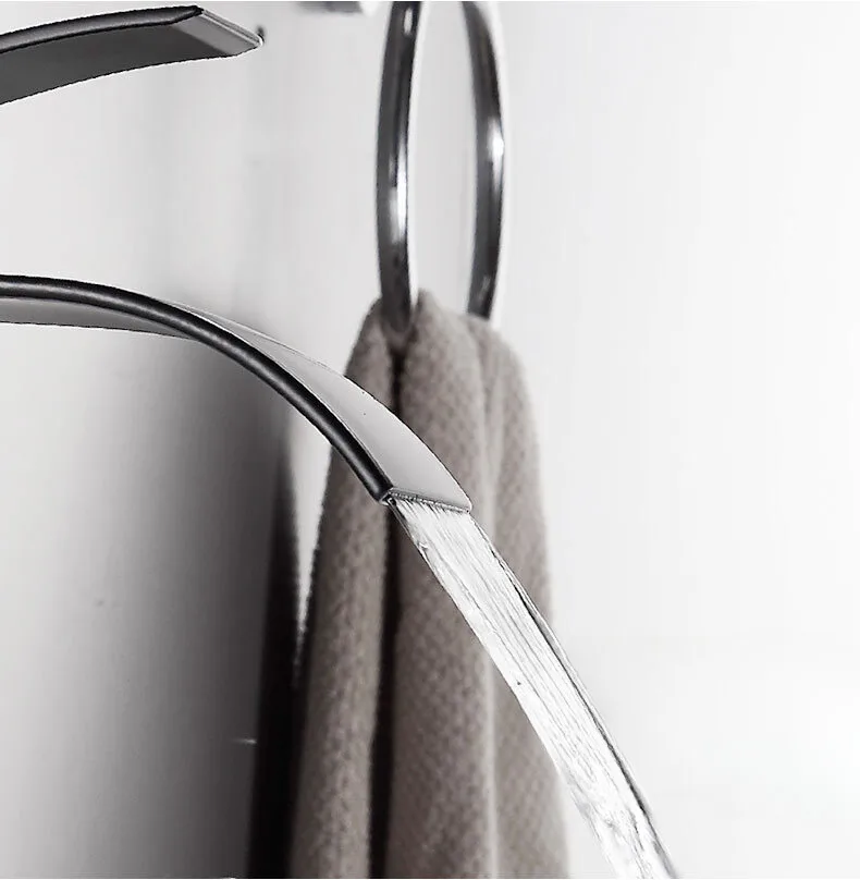 EVOMAX Washbasin Water Tap Waterfall Cold and Hot Water Mixer Tap Bathroom Basin Sink Mixer Tap