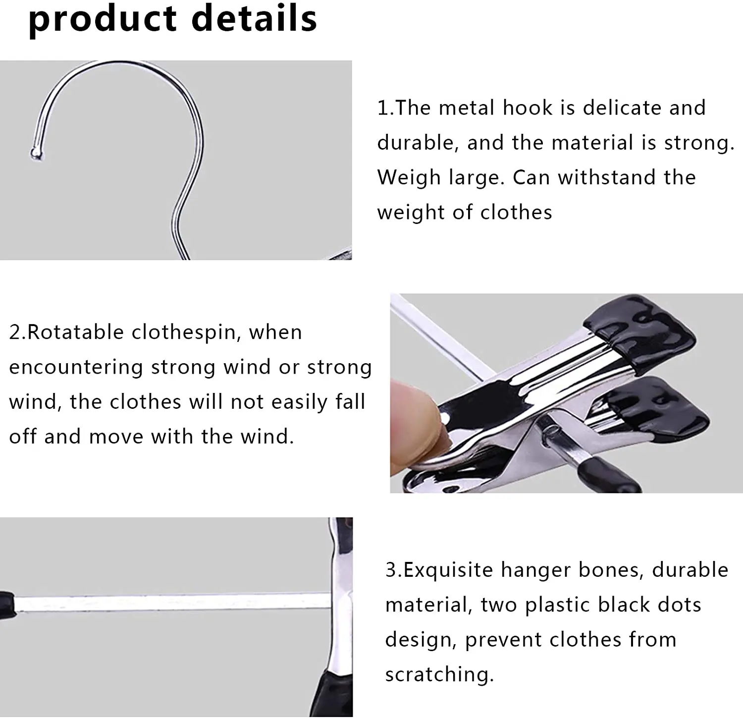 Metal iron pants with clamps non-slip hanger not easy to fall , suitable for pants , skirts , towels , etc
