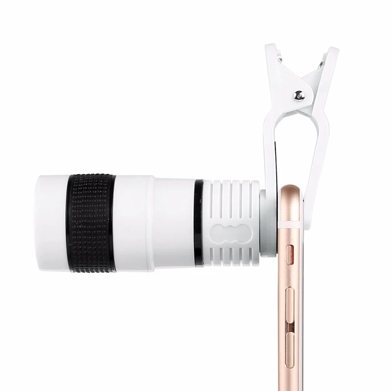 Portable 12X Zoom Optical Phone Telescope Camera Lens with Clip Mobile Phone Photograph Accessories For iPhone Samsung Huawei