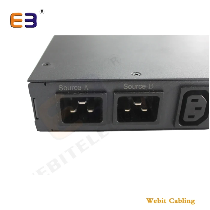 19 Rack Mountable Power Strip IEC PDU With Two Power Supply