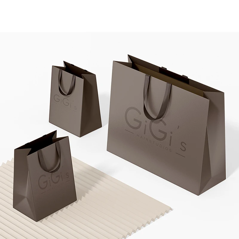 Premium Gloss Matte Laminated Luxury Boutique Gift Brown Paper Bags With Handle Paper Shopping Carrier Bag Packaging With Logo