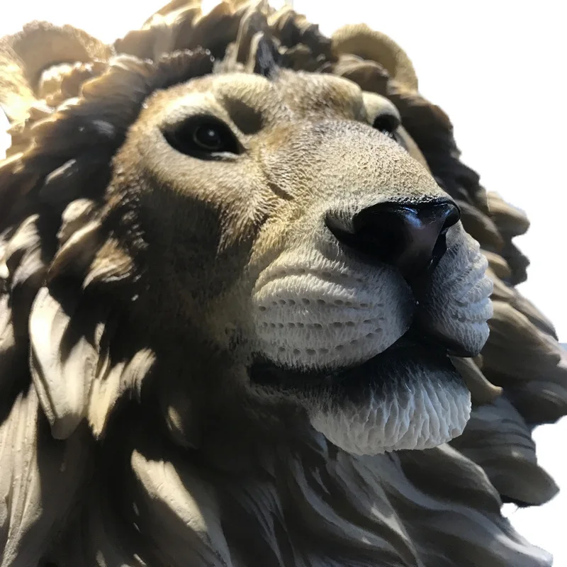 American resin simulated animal head wall hanging Nordic lion head wall decorations Bar pendants