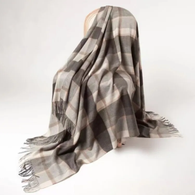 100% Wool blanket custom throw tartan wool blanket