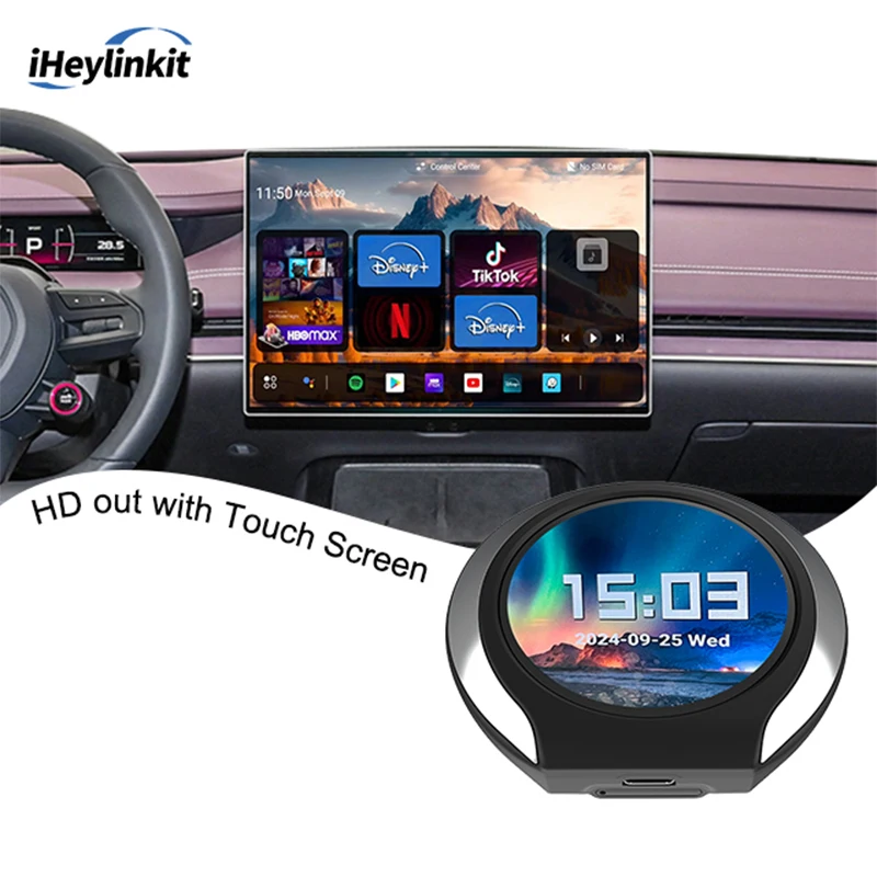 Universal CarPlay Streaming Box  Android 13 with touch screen wireless remote control function