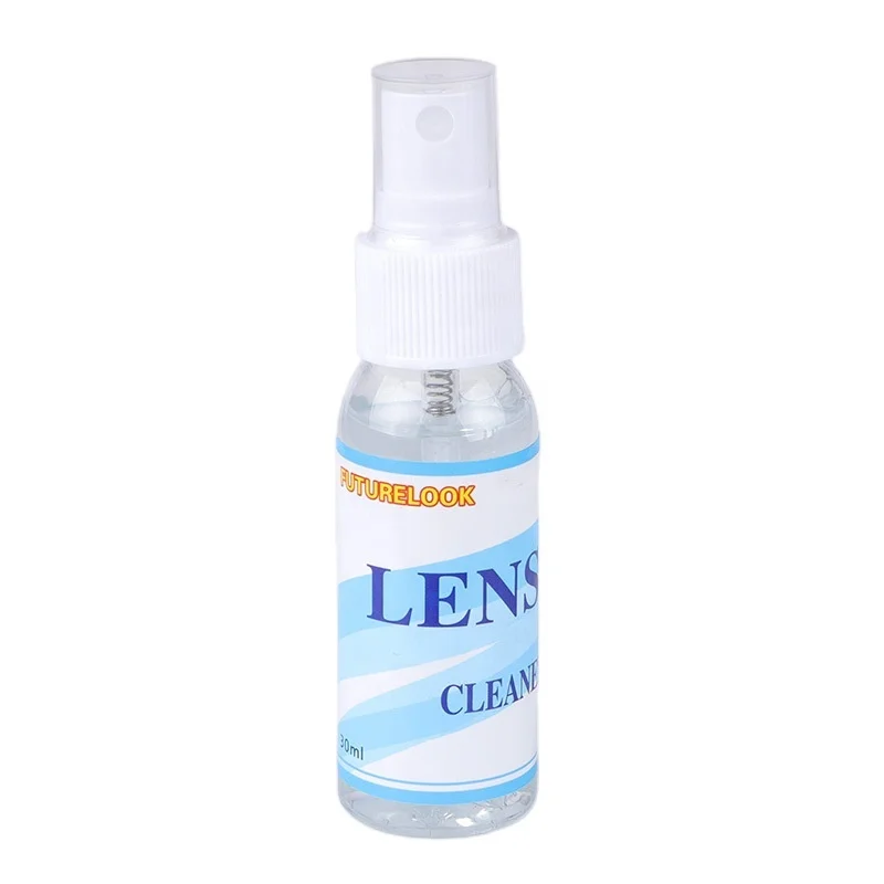 Wholesale 30ml anti fog glasses lens spray Eyeglasses lens cleaning spray liquid solution cleaner with sticker