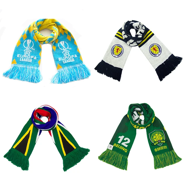 Designer Customized Logo Football Team Clubs Scarf Wholesale Double Side Fan Knitted Souvenir Scarf (1600456449774)