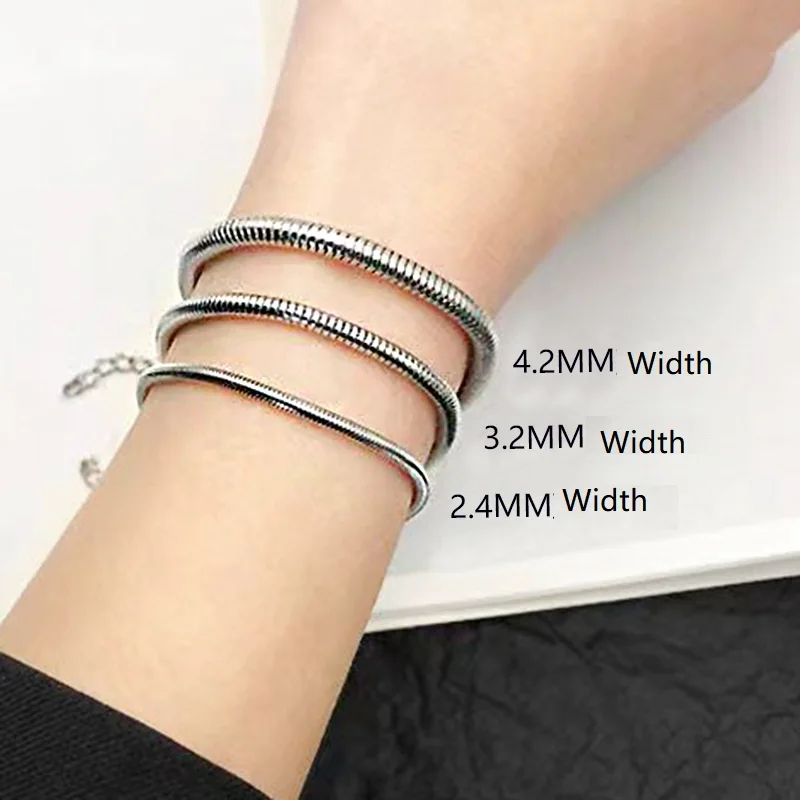 2023 Fashion Simple stainless steel soft snake bone chain metal bracelet Stainless steel Basic Charm Bangle
