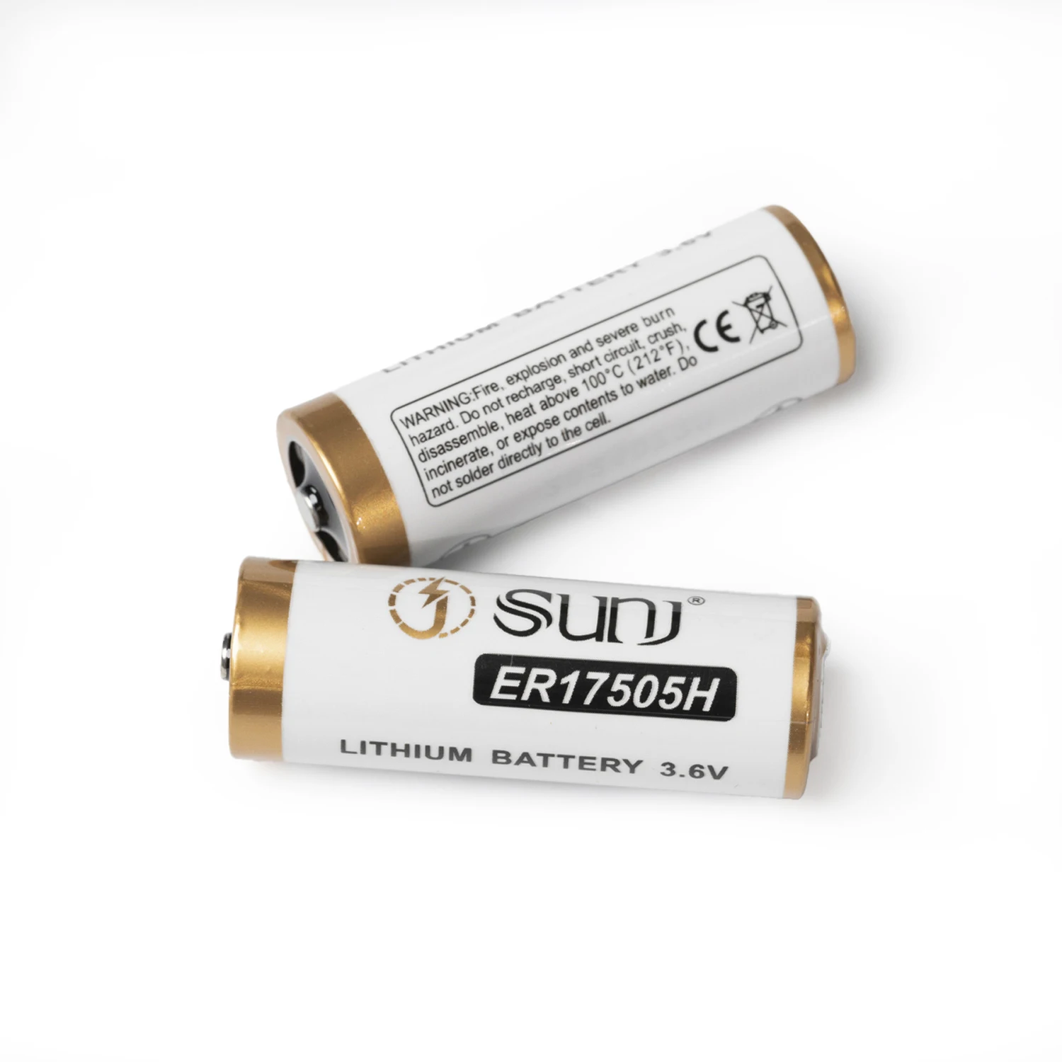 3.6V Lithium Primary Battery Cylindrical LS17500 ER17505H lisocl2 battery 3600MAH for Consumer Electronics water meter battery