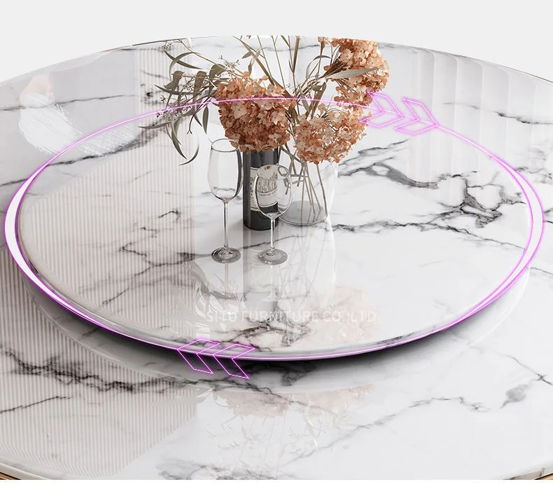 SITU modern luxury furniture marble round restaurant table dining table set 6 chairs
