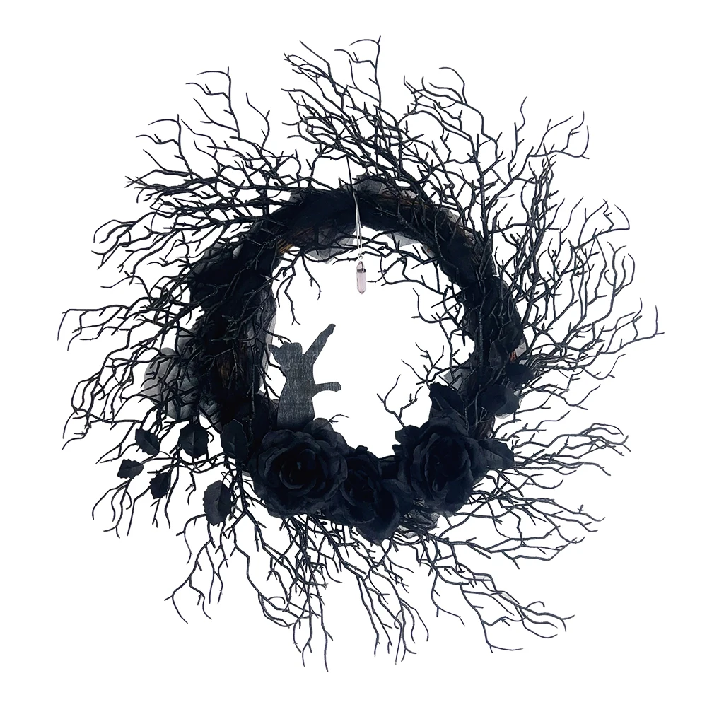 2024 Hot Selling Products Halloween Wreath Decoration Raven House Party Hanging Wreath For Halloween Party Decorations