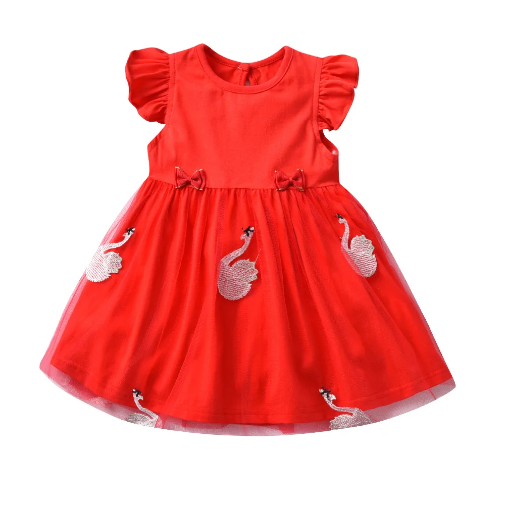 Baby Girls Ruffle Cute Dress Princess Mesh Party Sundress with Headband