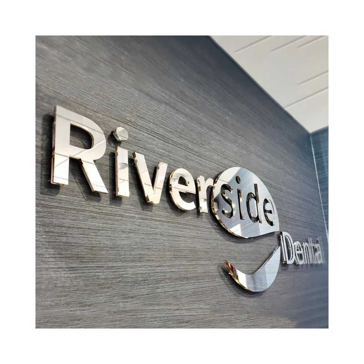 3D Stainless Steel Logo Decorative Custom Metal Channel Letters Mirror Gold Letters Sign