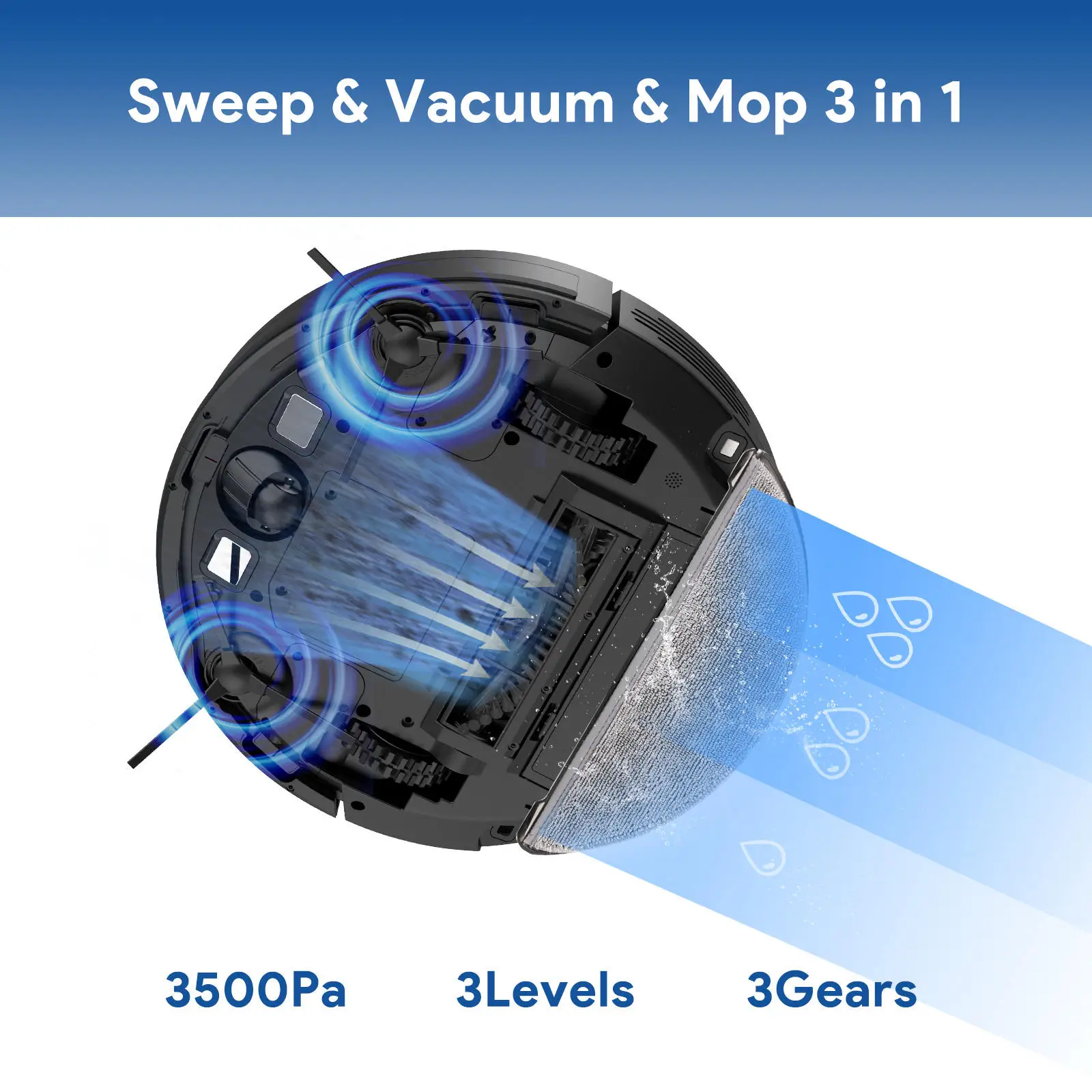 RTS Multifunctional Wet And Dry Floor With Self-Emptying Dustbin Mopping Function Robot Vacuum Cleaner