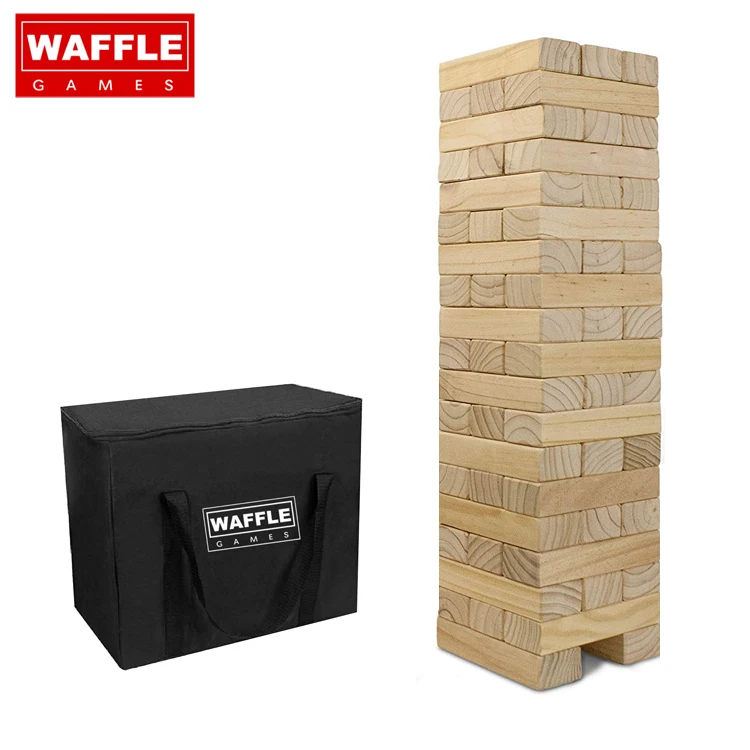 
Waffle Games Wooden Life Size Jengaes Giant With Storage Bag Jengaes Giant 