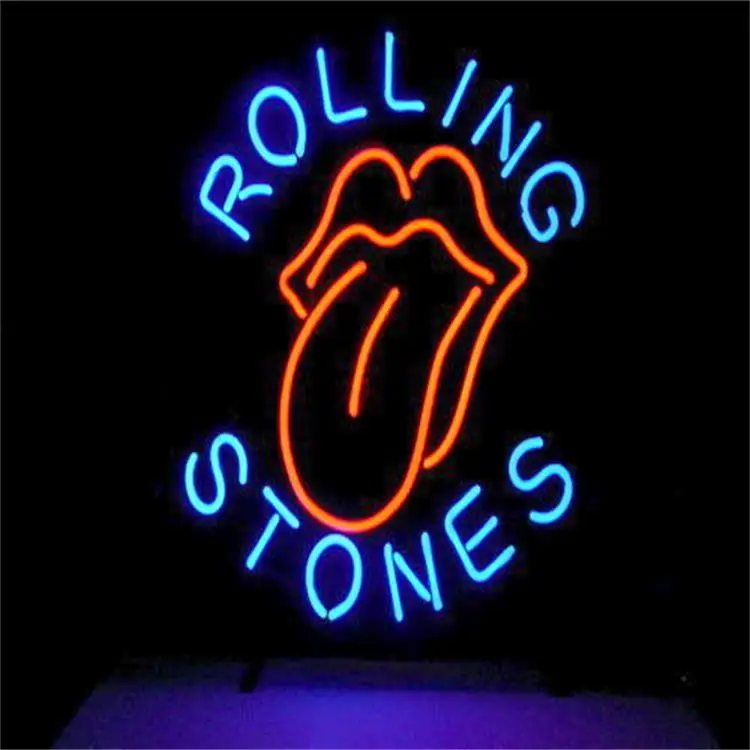 Music and dance party Acrylic board and Flex LED Neon Lights Pink color Guitar shape Logo