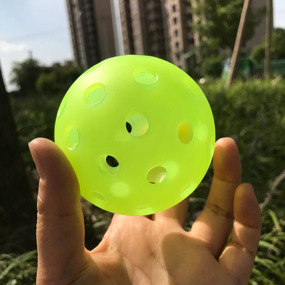 Custom Logo Luminous Hollow Balls Plastic Perforated Baseball Softball Outdoor Sport Training Practice Golf Glow Pickle Ball