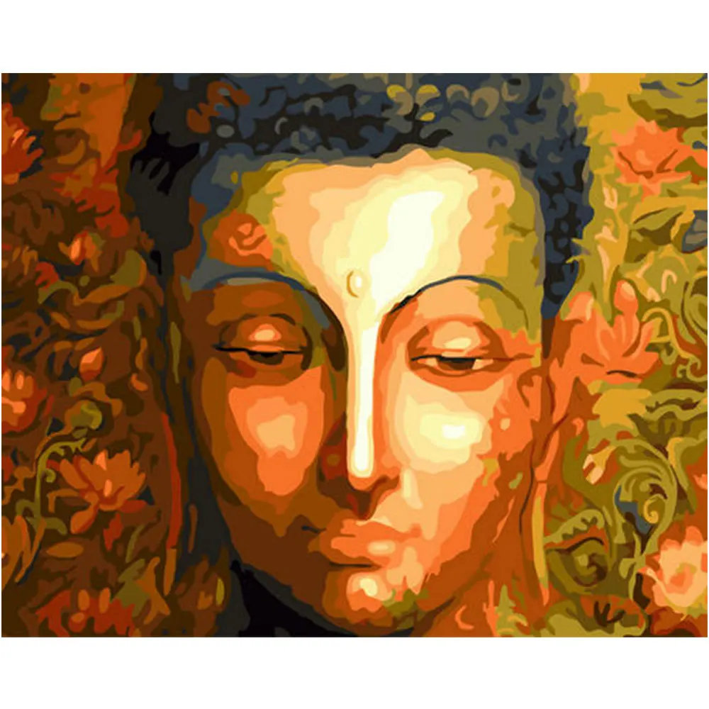 Wholesale Canvas Paint Diy Handmade Religion Sakyamuni Buddha Digital Oil Painting By Numbers Sets Adults Kids Modern Decoration