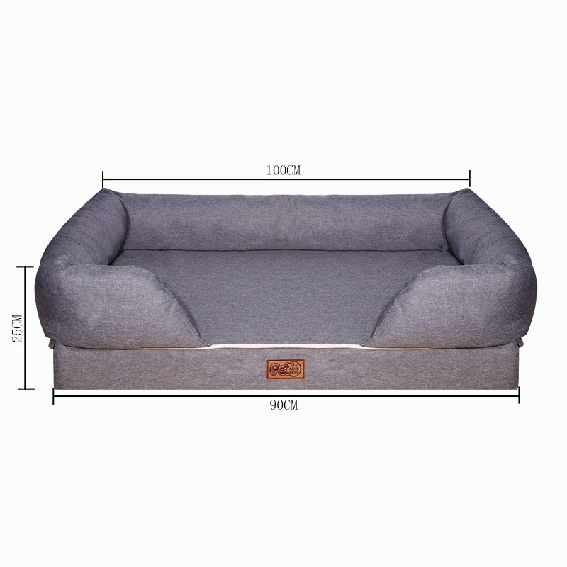 Custom Luxury Foldable Washable Memory Foam Large  Dog Bed