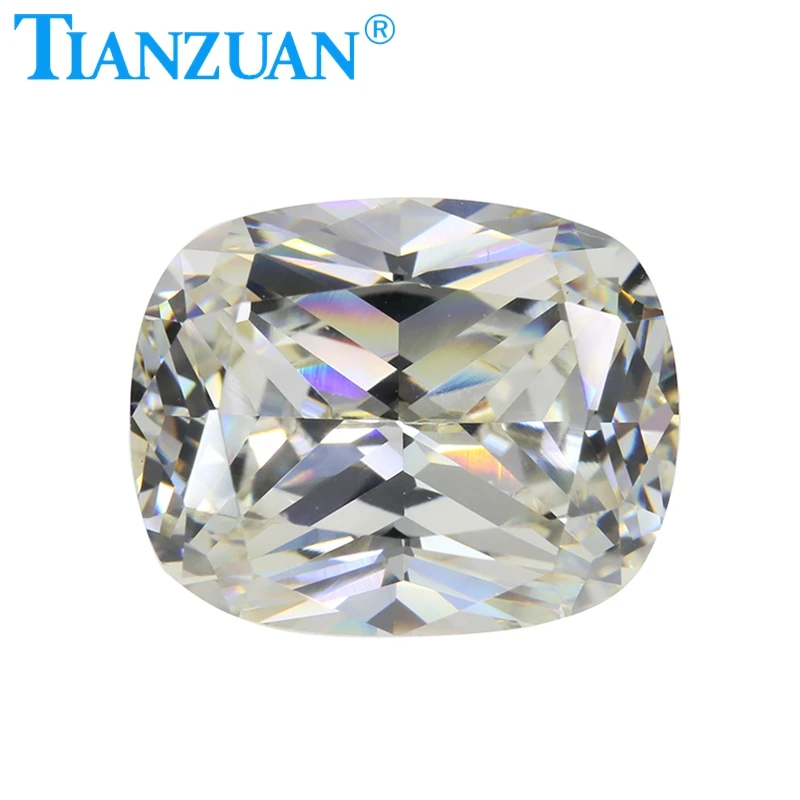 IJ color lighter yellow white color rectangle  shape cubic zirconia stone simlar the real diamond