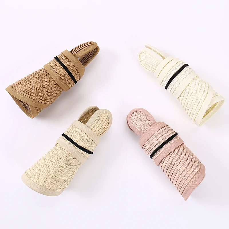 Новинка от производителя, корейская детская летняя Складная соломенная шляпа, Детская летняя Пустая Шляпа с козырьком от солнца, Солнцезащитная шляпа