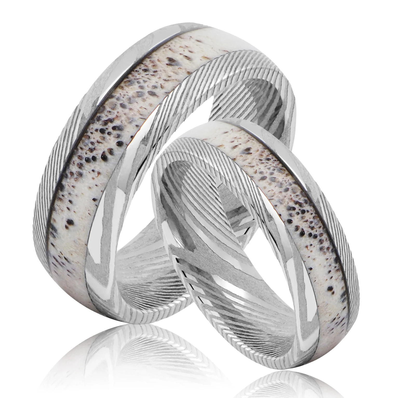 Wholesale Damascus Steel Blank Rings Cores for Inlay