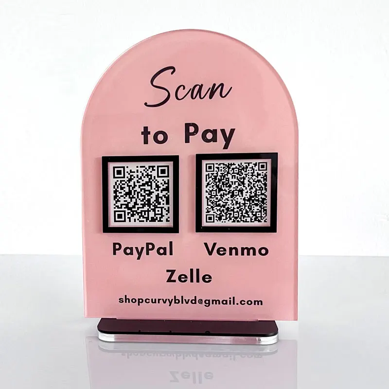 Акриловая подставка с Qr-кодом T-образная панель для инстаграма зеркало Facebook акриловый знак социальных сетей бизнес-знак