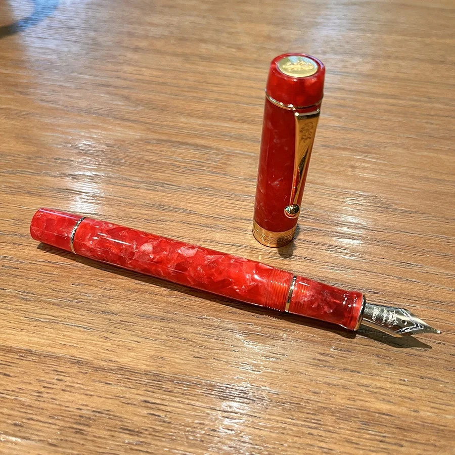 1pc Jinhao Century 100 Tofu Series - Stylish Acrylic Fountain Pen with 18K Gold Plated Nib - Durable Metal Promotional Gift