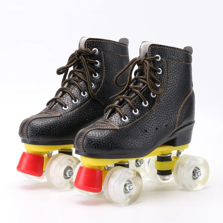 Factory Hot Sale High Quality Two-Row Glitter Flashing Roller Quad Skates Unisex Wheel Skating Shoes for Woman And Man