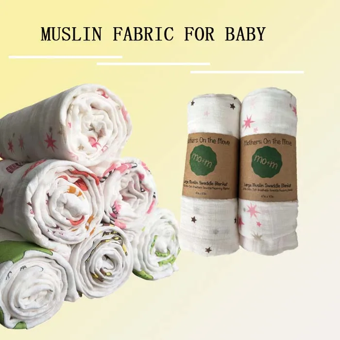 Muslin Swaddle Bamboo Cotton Fabric Blanket Muslim Baby Blankets wholesale price baby receiving blankets 100 cotton