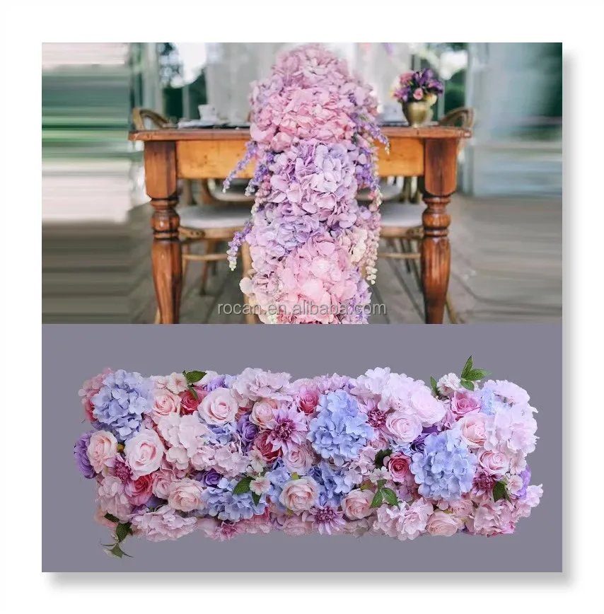 Wedding Decoration Table Centerpiece Silk Artificial Flower Row Runner Stair Aisle Floral Garland red flower runner centerpieces