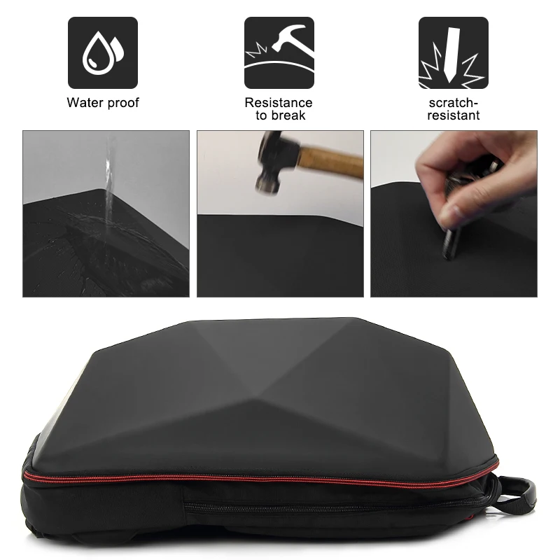 custom waterproof eva hard portable trunk helmet bag motorcycle tank side tail saddle bag