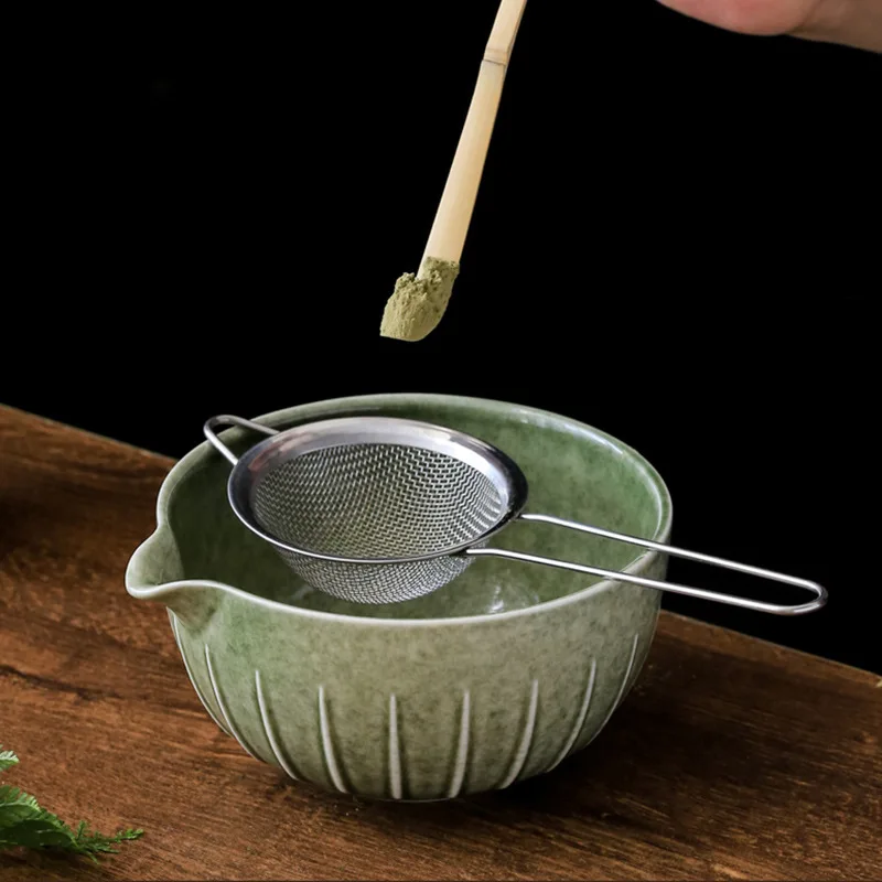 Чайный набор Matcha в японском стиле чайная ложка миска с ртом стоящая Подарочная коробка керамическая