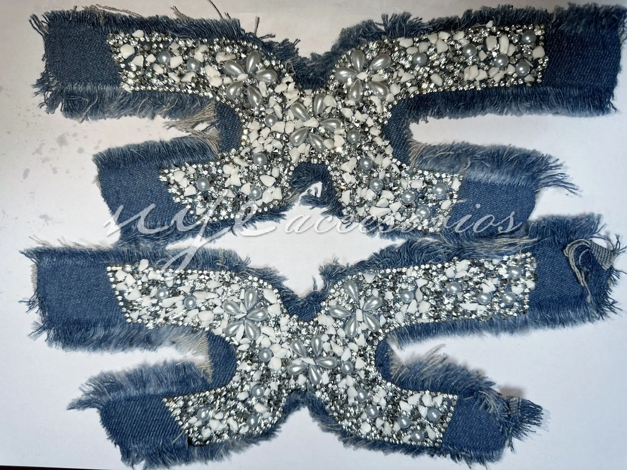 2024 Shoes Upper Accessories Rhinestone With Pearl  Processing Lady Flash Shoe Materials