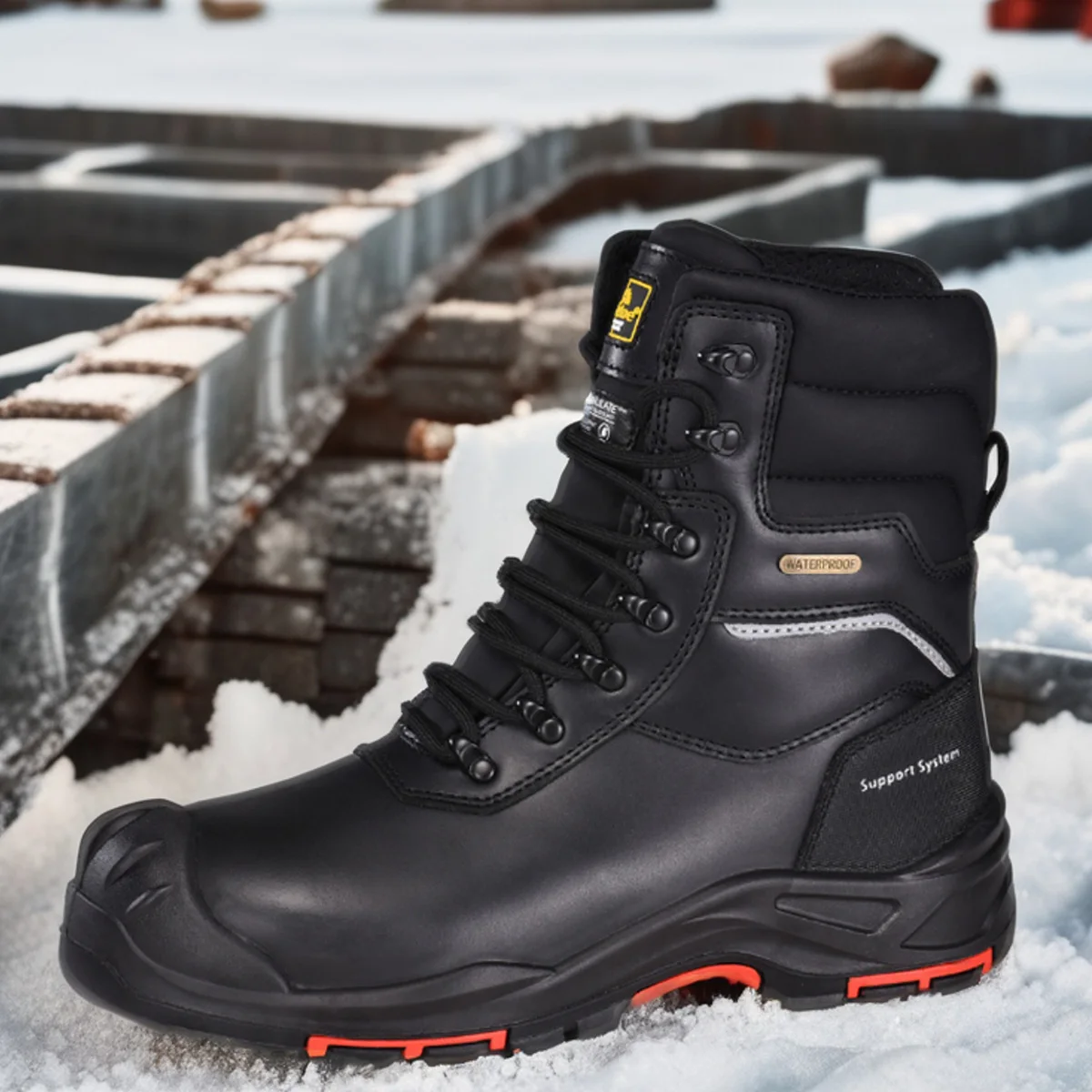 Mens Winter Insulated Waterproof Safety Work Boots with Warm 3M Thinsulate Liner