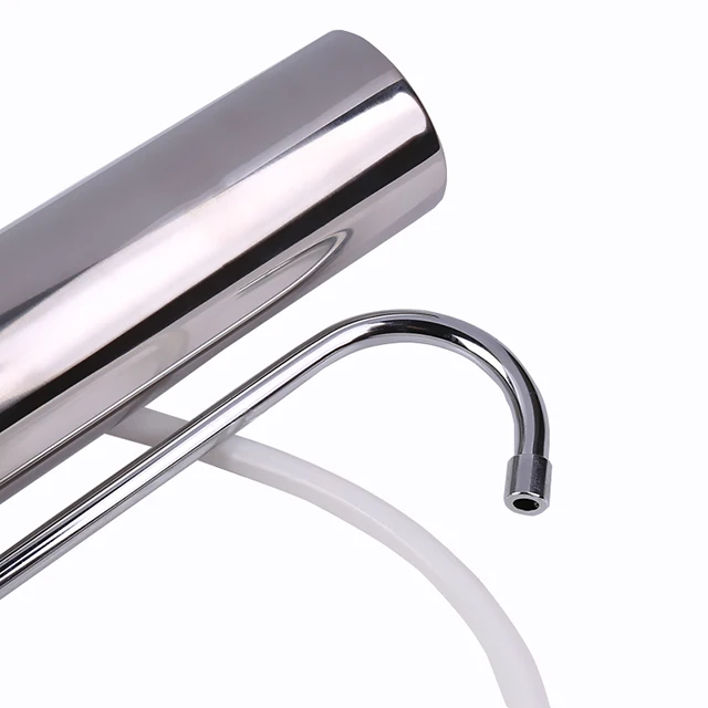 Faucet Connected Stainless Steel Water Filter Candle Ceramic Activated Carbon Countertop Water Purifier