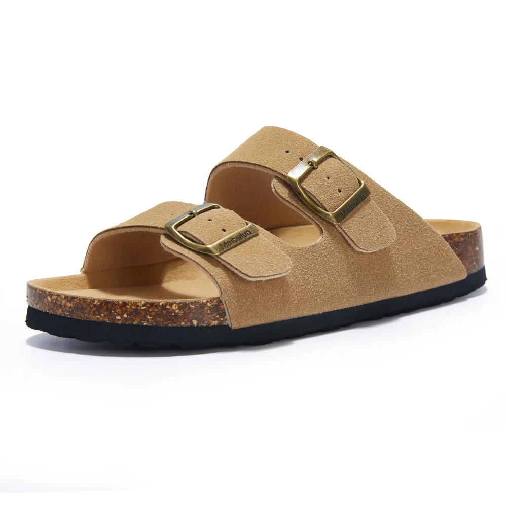 Hot Sale Summer Cork Slippers Frosted Flat Bottom Anti-slip Beach Couple Outdoor Factory Outlet