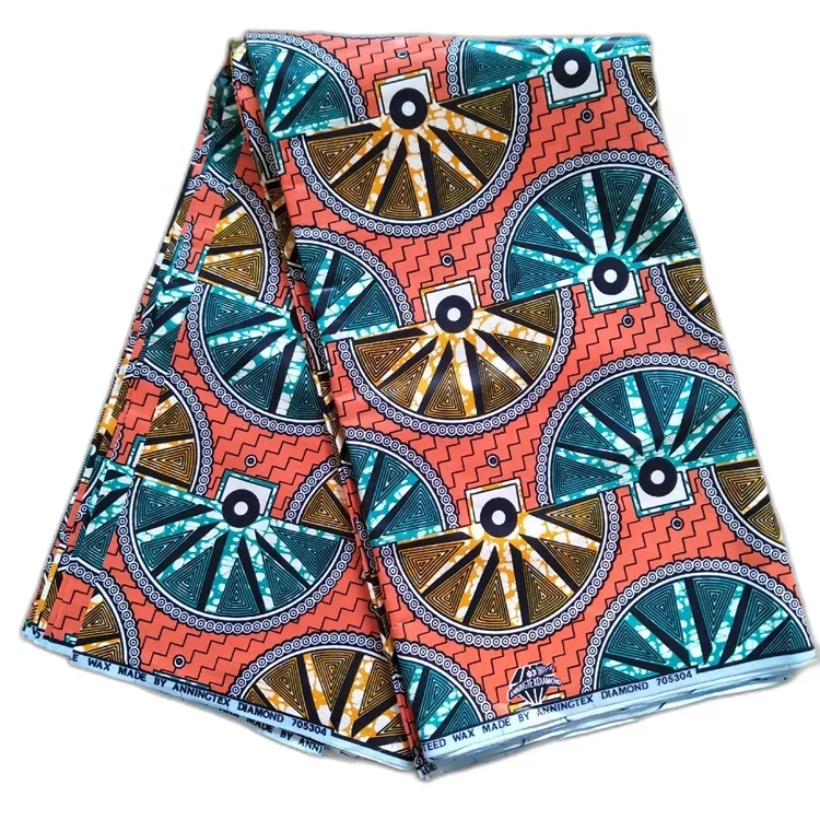 African 100% Cotton Wax Print Fabric Combed Yarn Batik Pattern Shirt Dress