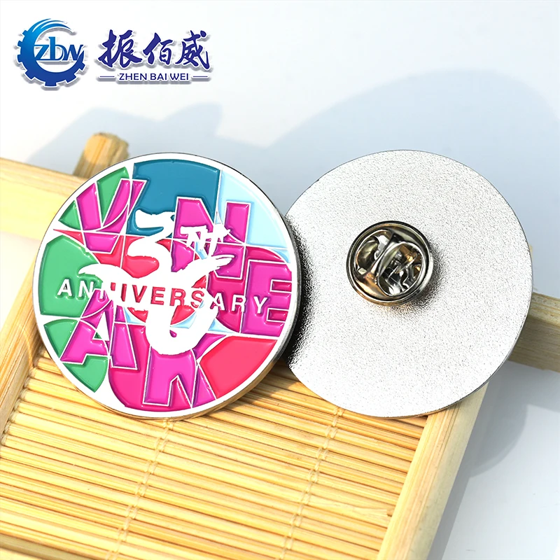 Enamel pushpin manufacturer lapel pin metal-plated magnetic badge free design logo soft and hard custom